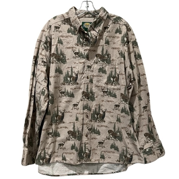 Cabela's Other - Cabela’s Mens XL Vintage Deerskin Chamois Button Down Flannel Outdoor Shirt R10